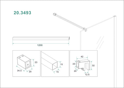 Wiesbaden Slim stabilisatiestang 120 cm wit