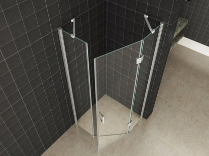 Pentagon 5-hoek douchecabine 90 x 90 8 mm Nano 8719323034099