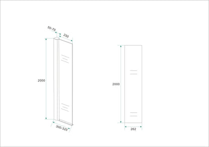 Wiesbaden zijwand + muurprofiel 300x2000 10mm NANO glas