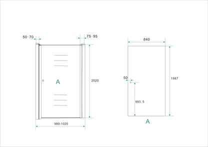 Wiesbaden nisdeur met profiel 100x202 cm