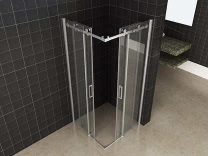 Corner douchecabine met schuifdeuren 90 x 90 cm 8 mm Nano 8719743069039