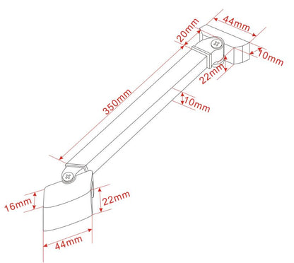 Angle stabilisatiestang 45 graden 40 cm omkeerbaar 8718858074679