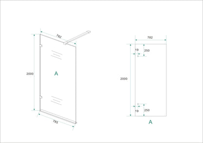 Wiesbaden profielloze inloopdouche 80x200 cm - 8mm NANO glas