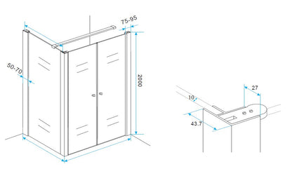 Comfort koppelprofiel nisdeur met inloopdouche 8719323039025