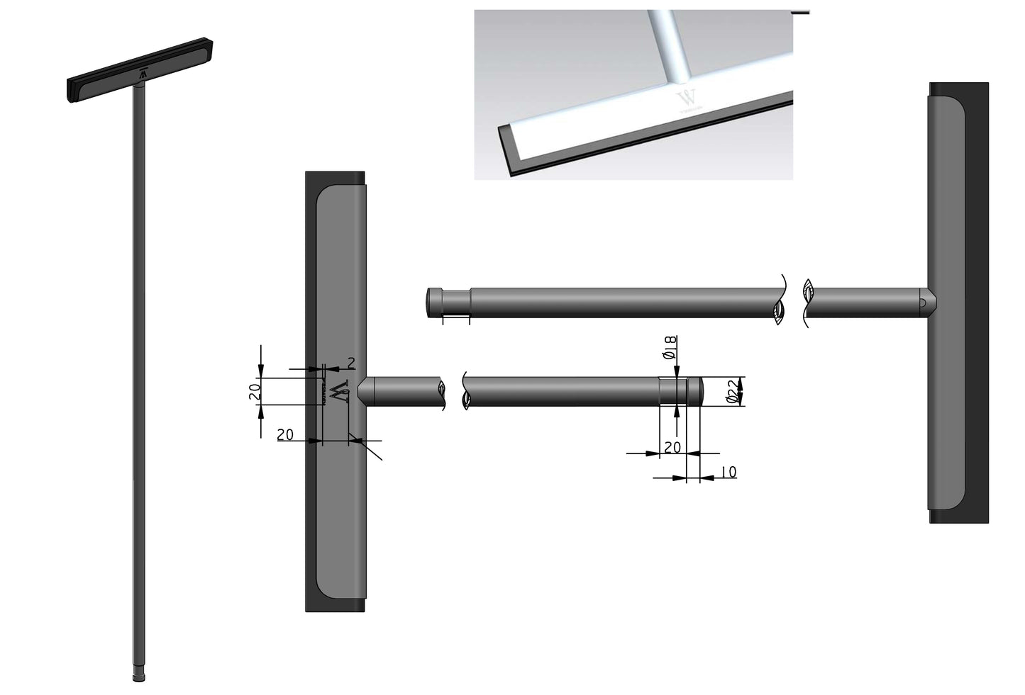 Clean vloerwisser zwart 8719956085390