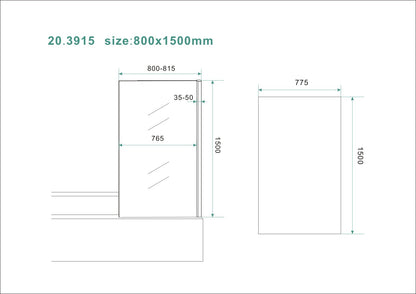 Comfort vaste badwand 80 cm 6 mm Nano 8719323039322