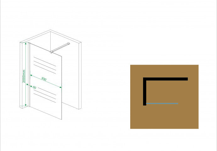 Wiesbaden Comfort inloopdouche 100x200 cm - 10mm NANO geheel matglas
