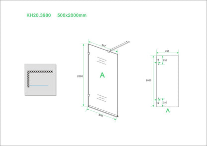 Less profielloze inloopdouche 50 cm 8 mm Nano 8719323032590