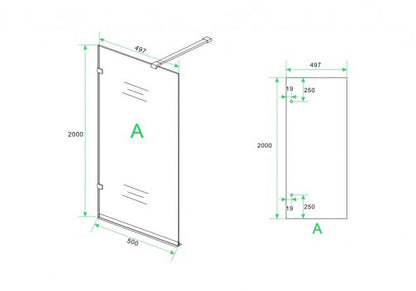 Wiesbaden profielloze inloopdouche 50x200 cm - 8mm NANO glas