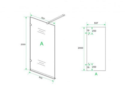 Wiesbaden profielloze inloopdouche 60x200 cm - 8mm NANO glas