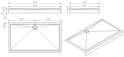 Wiesbaden Douchebak acryl 160x90x4 wit