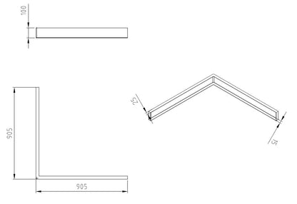 Wiesbaden voorzetpaneel + poten tbv vierkante douchebak acryl 90x90x4 wit