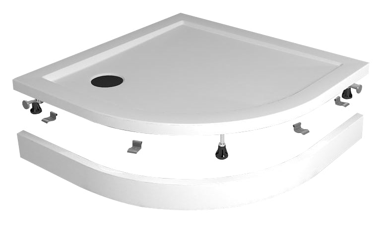 Compo acryl voorzetpaneel en potenset 1/4 rond wit