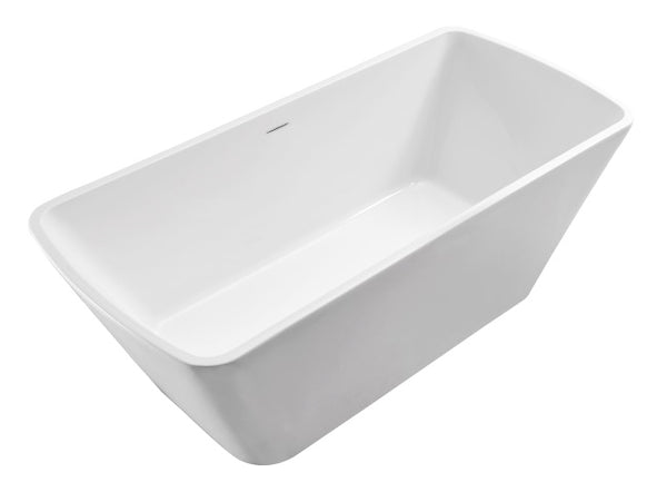 Larx vrijstaand ligbad 170 x 78 cm acryl glans wit met waste glans wit