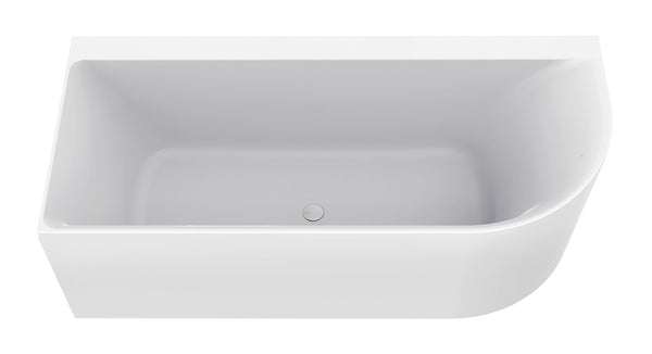 Zenn hoekbad links 170 x 75 cm acryl glans wit met waste glans wit