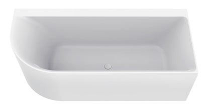 Zenn hoekbad rechts 170 x 75 cm acryl glans wit met waste glans wit