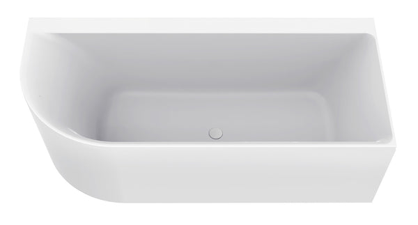 Zenn hoekbad rechts 170 x 75 cm acryl glans wit met waste glans wit