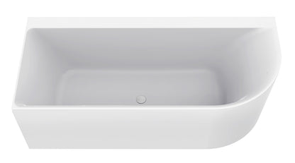 Zenn hoekbad links 180 x 80 cm acryl glans wit met waste glans wit