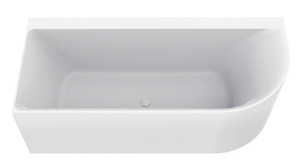 Zenn hoekbad links 180 x 80 cm acryl glans wit met waste glans wit