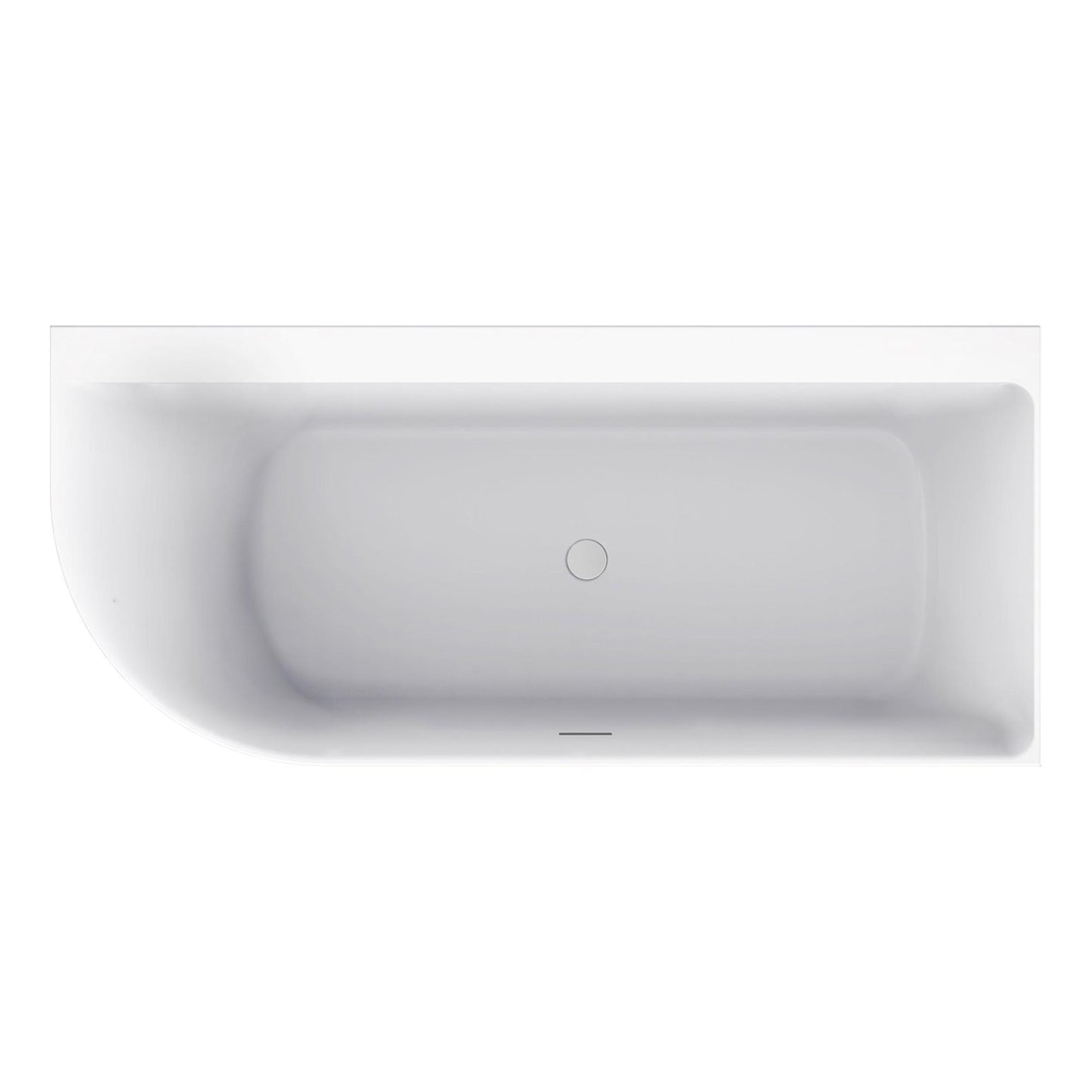 Wiesbaden Zenn hoekbad rechts 180 x 80 cm acryl mat wit met waste glans wit