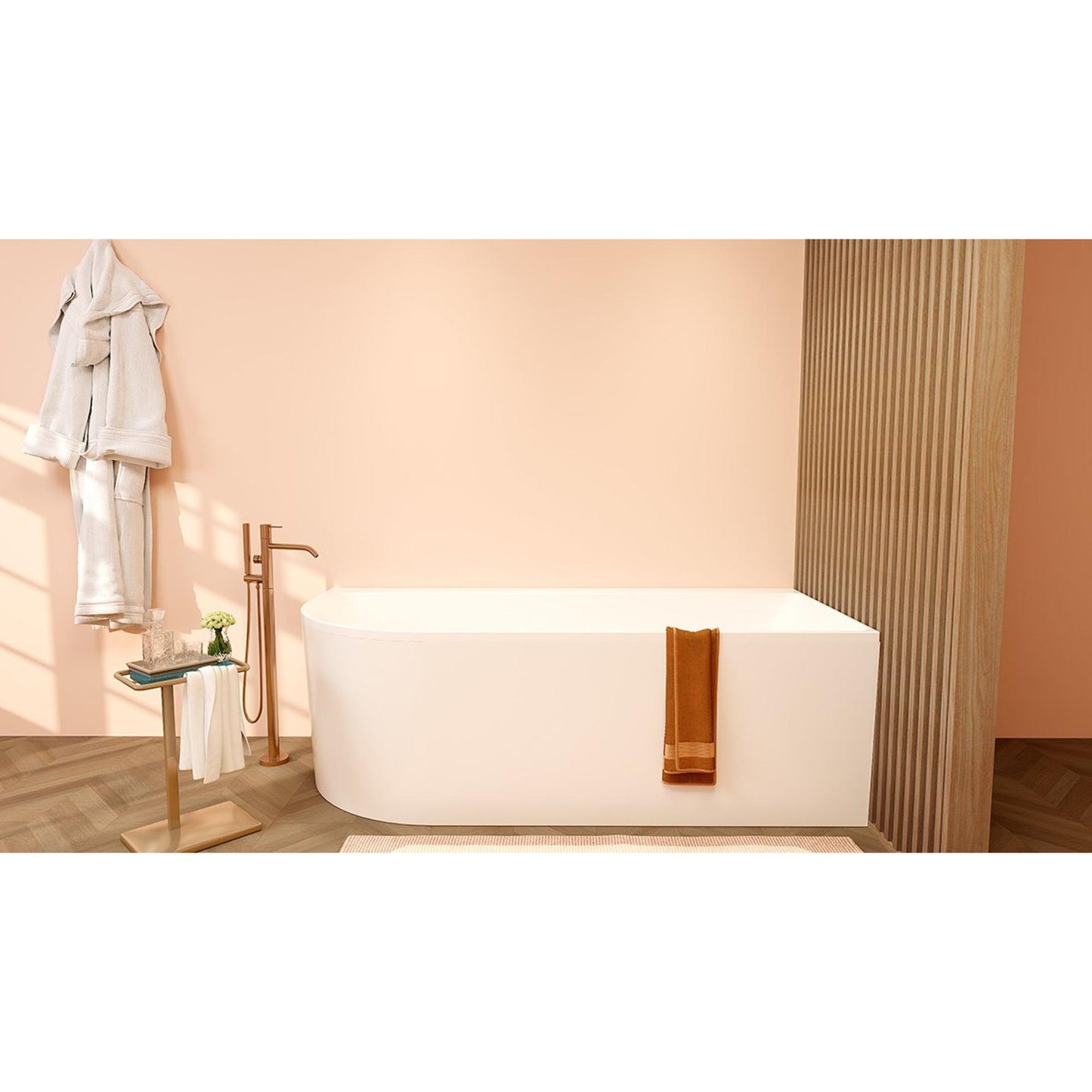 Wiesbaden Zenn hoekbad rechts 180 x 80 cm acryl mat wit met waste glans wit