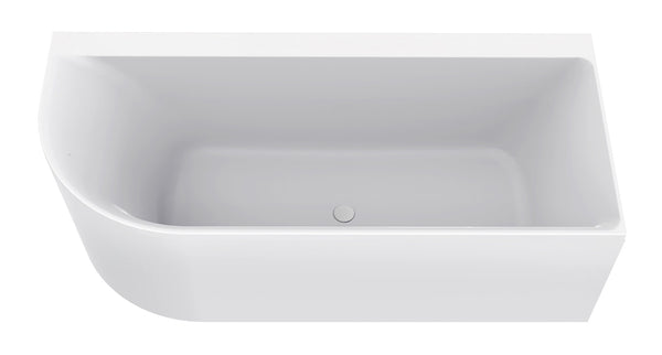 Zenn hoekbad rechts 180 x 80 cm acryl mat wit met waste mat wit