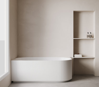 Rivi hoekbad links 180 x 80 cm acryl glans wit met waste glans wit