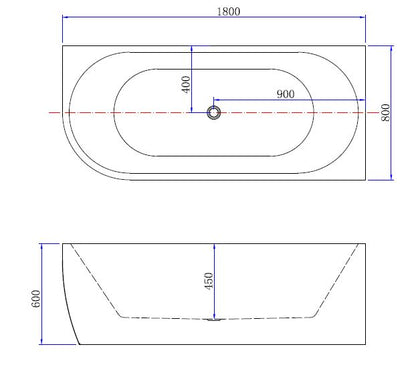 Wiesbaden Corner rechts acryl hoekbad 180x80 wit