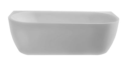 Wall half-vrijstaand ligbad acryl 180 x 80 x 58 cm mat wit