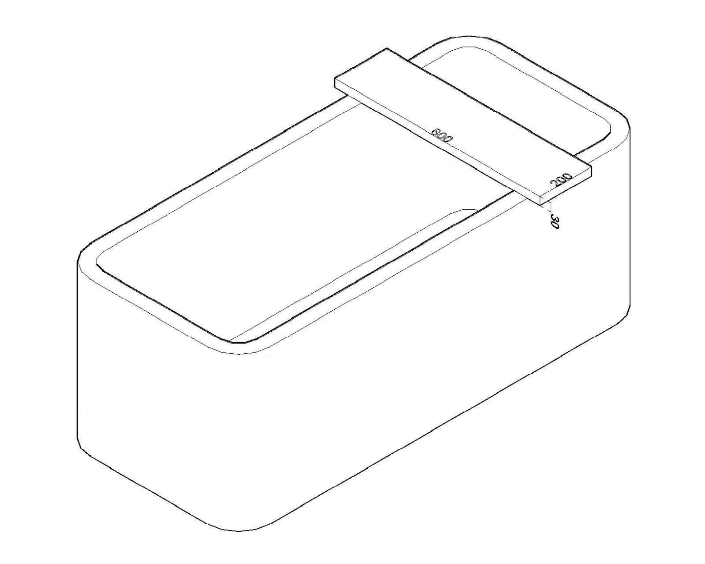 Wiesbaden OAK badplanchet strak 80x20x3