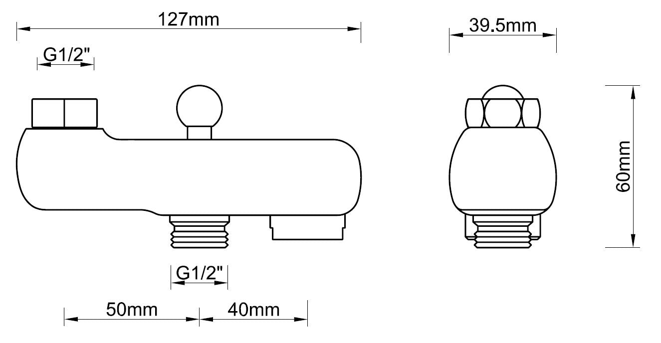 Wiesbaden Baduitloop met omstelling chroom