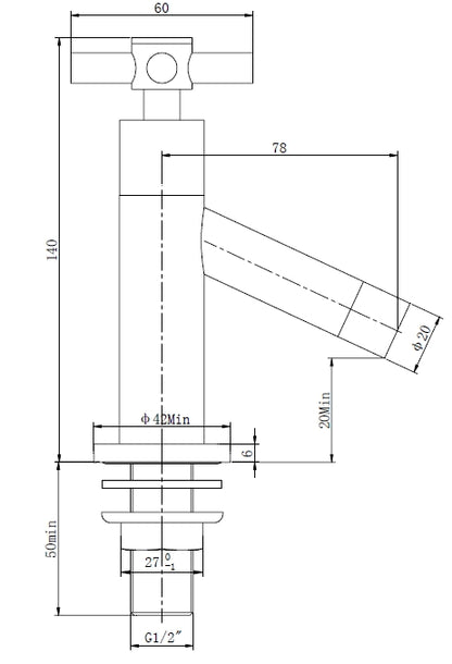 Wiesbaden Brizo Toiletkraan 1/2" chroom