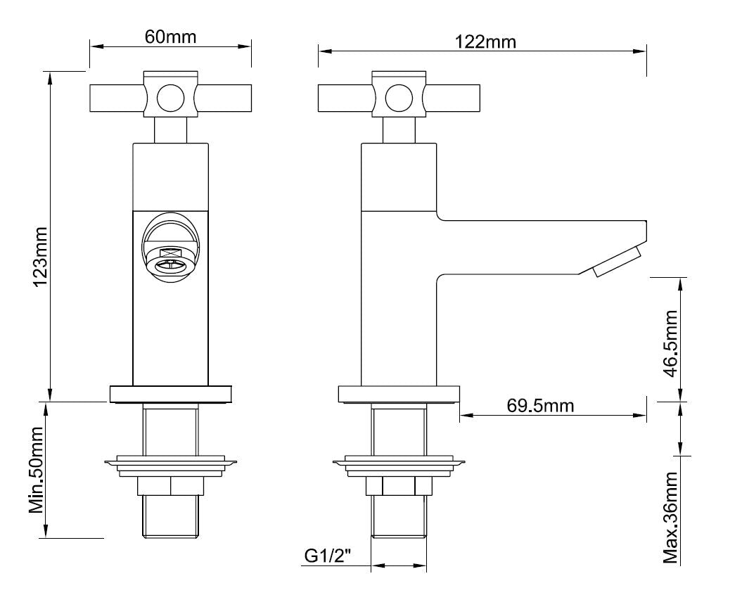 Asmaro toiletkraan RVS look 8719323032668