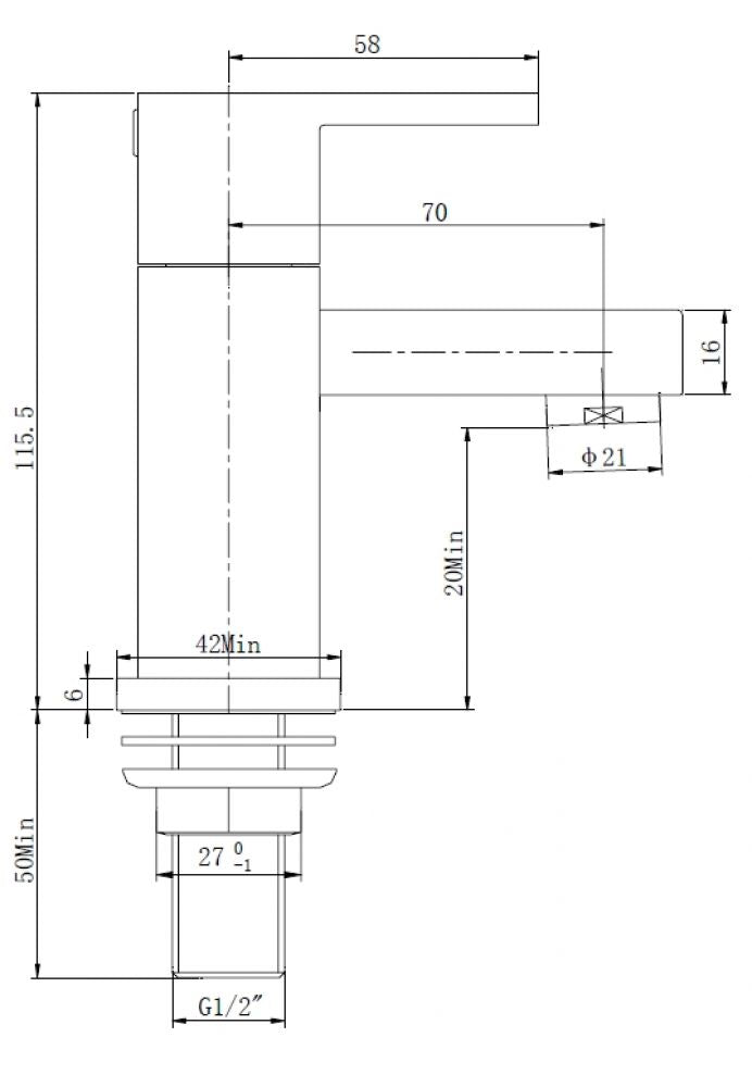 Rombo toiletkraan RVS look 8719323035928