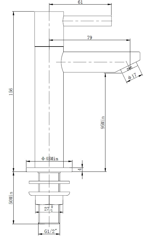 Amador XL toiletkraan RVS look 8718053671673