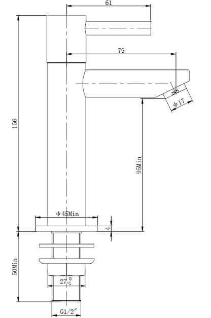 Amador XL toiletkraan RVS look 8718053671673