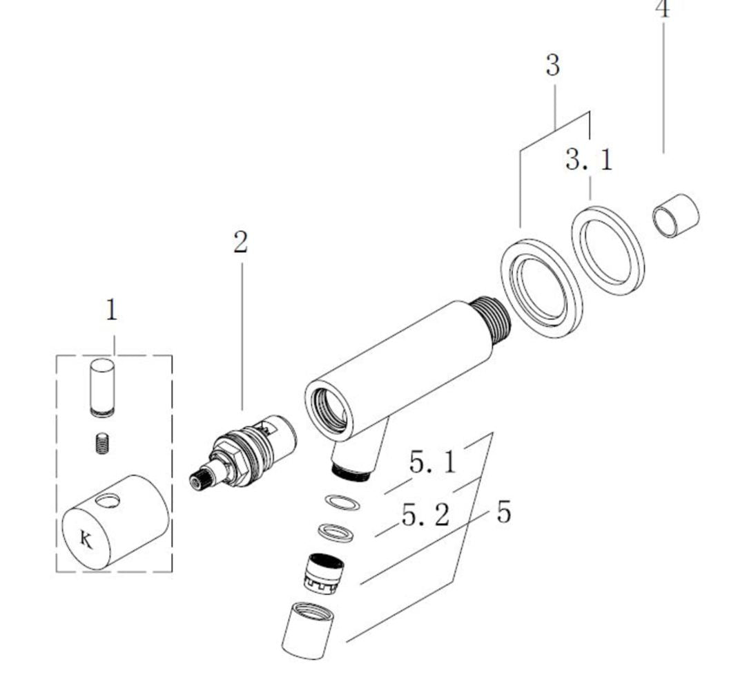 Amador toiletkraan muurbevestiging RVS look 8718053671734