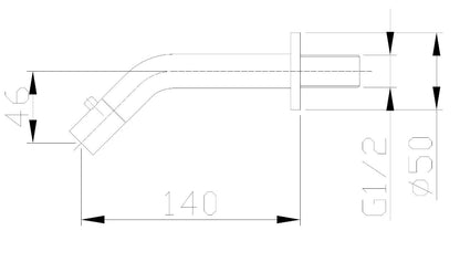 Wiesbaden Metro toiletkraan muurbevestiging rond chroom