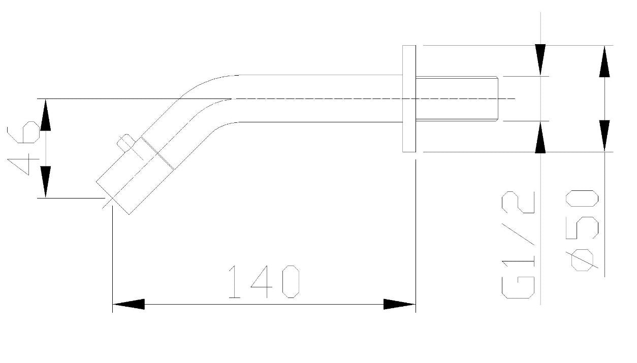 Wiesbaden Metro toiletkraan muurbevestiging mat zwart