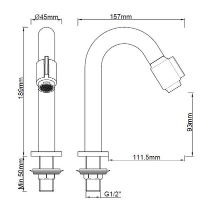 Victoria toiletkraan RVS (look) 8719956083716