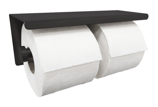 Wiesbaden Brush dubbele toiletrolhouder mat-zwart