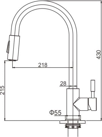 Benton keukenkraan met uittrekbare handdouche RVS 8718858077656