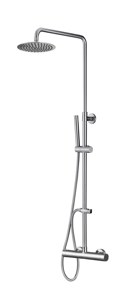 Caral thermostatische doucheopbouwset 20 cm RVS 8718858075423