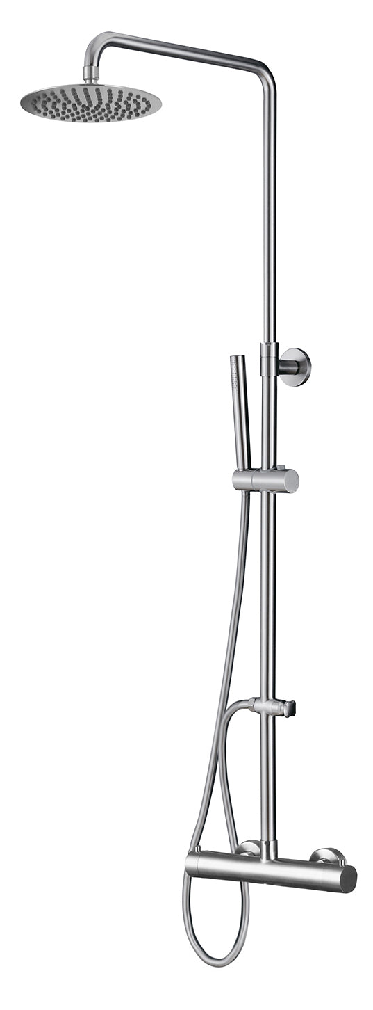 Caral thermostatische doucheopbouwset 20 cm RVS