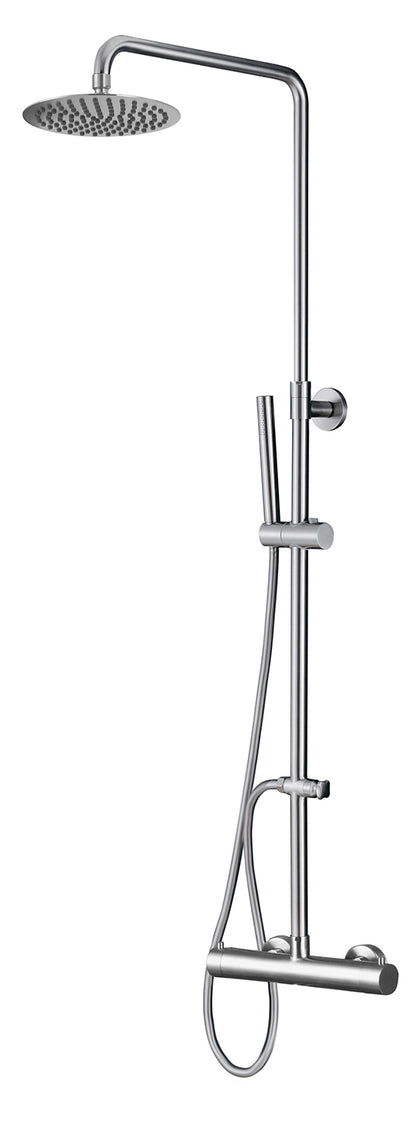 Caral thermostatische doucheopbouwset 20 cm RVS