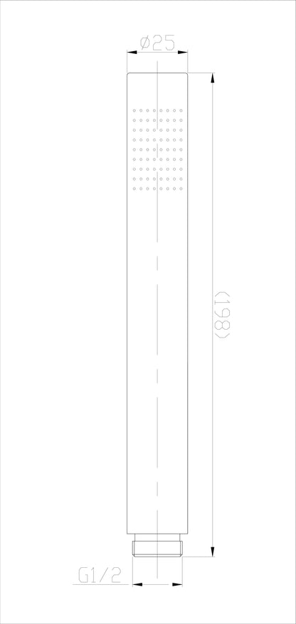 Wiesbaden 304-staafhanddouche rond RVS
