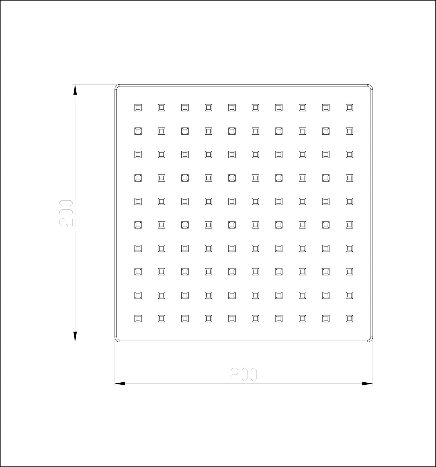 Wiesbaden UFO Luxe hoofddouche vierkant 20cm ultra plat RVS