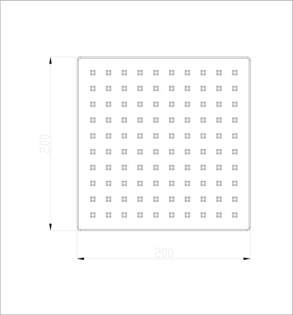 Wiesbaden UFO Luxe hoofddouche vierkant 20cm ultra plat RVS