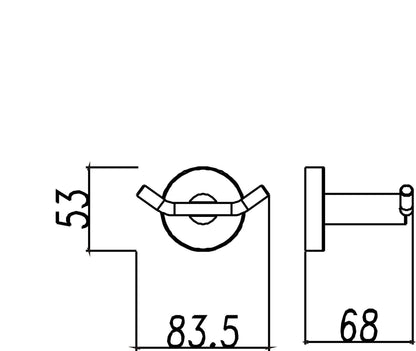 Wiesbaden 304-dubbele jashaak RVS