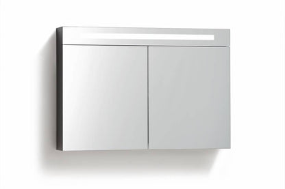 Spiegelkast 120 met LED verlichting Zwart Wenge